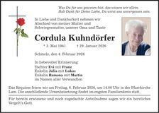 Traueranzeige Cordula Kuhndörfer