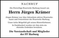 Traueranzeige Jürgen Krämer