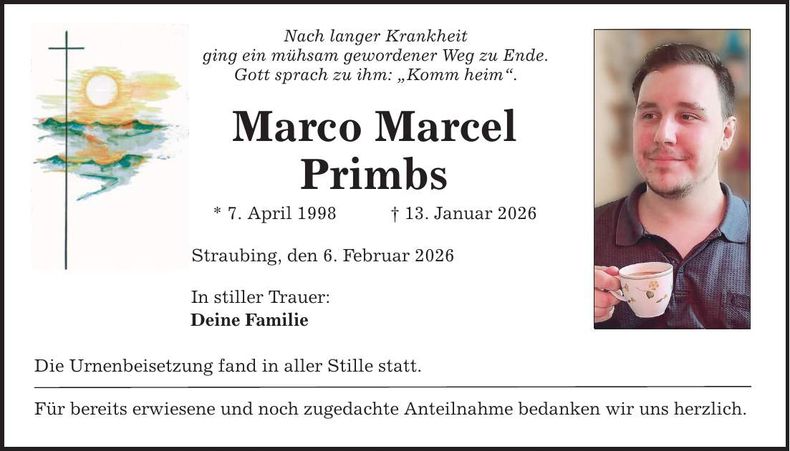 Traueranzeige Marco Primbs