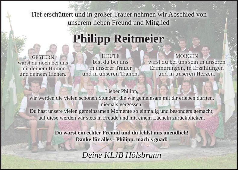 Traueranzeige Philipp Reitmeier