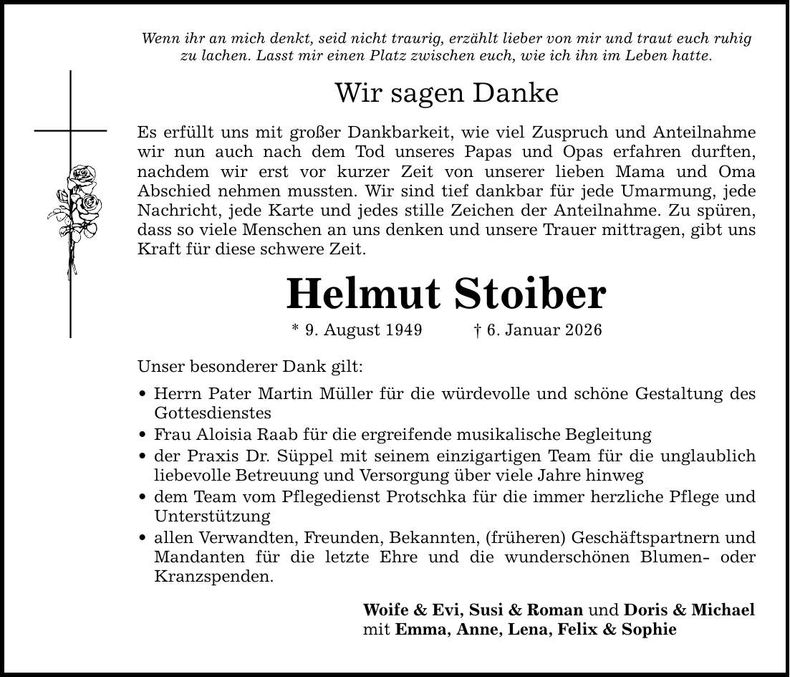 Traueranzeige Helmut Stoiber