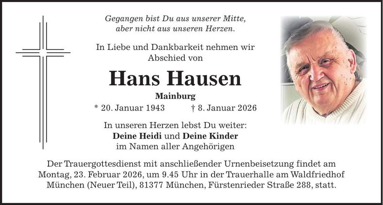 Traueranzeige Hans Hausen