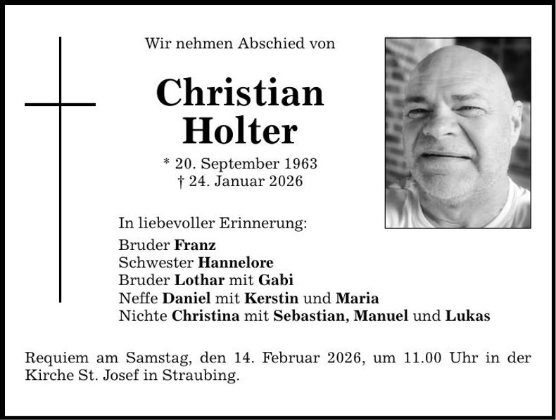 Traueranzeige Christian Holter