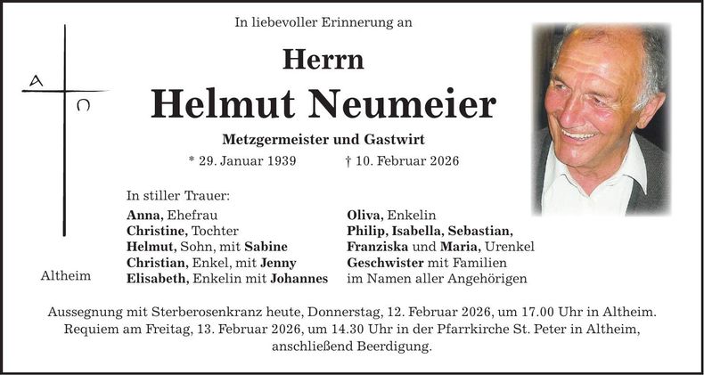 Traueranzeige Helmut Neumeier