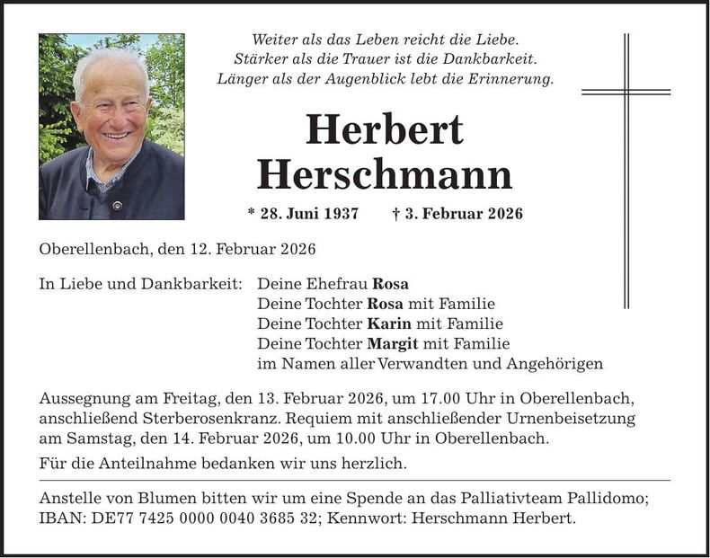 Traueranzeige Herbert Herschmann