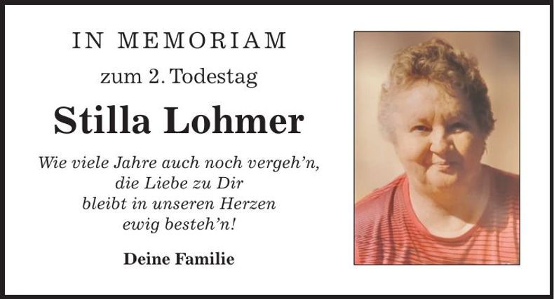 Traueranzeige Stilla Lohmer