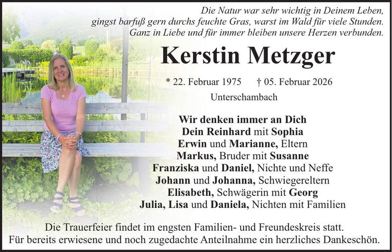 Traueranzeige Kerstin Metzger