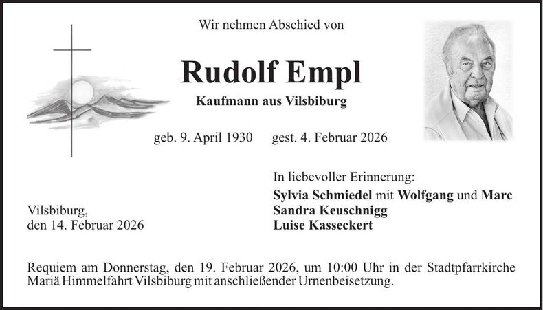 Traueranzeige Rudolf Empl