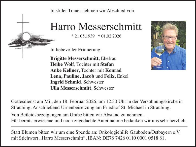 Traueranzeige Harro Messerschmitt