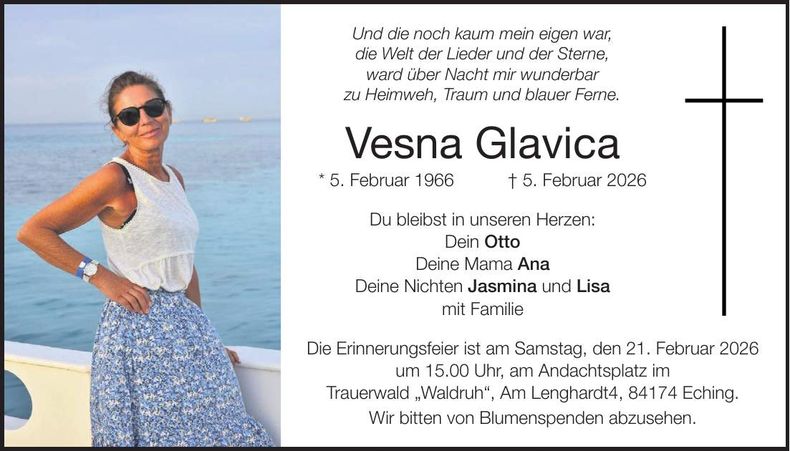 Traueranzeige Vesna Glavica