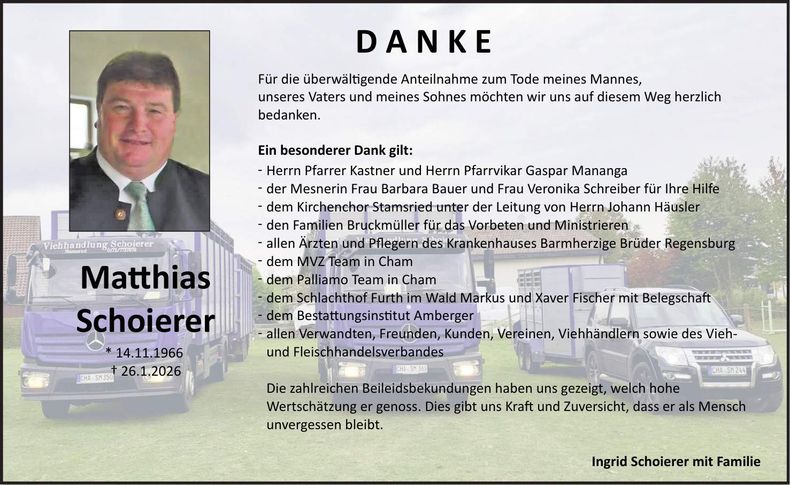 Traueranzeige Matthias Schoierer