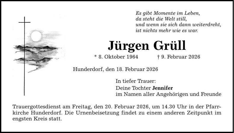 Traueranzeige Jürgen Grüll