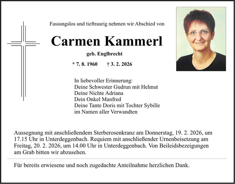 Traueranzeige Carmen Kammerl