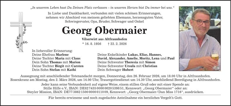 Traueranzeige Georg Obermaier