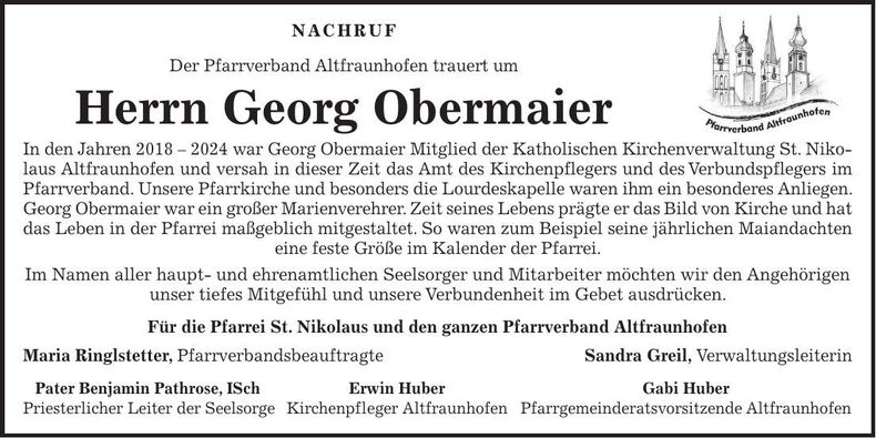 Traueranzeige Georg Obermaier