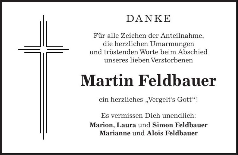 Traueranzeige Martin Feldbauer