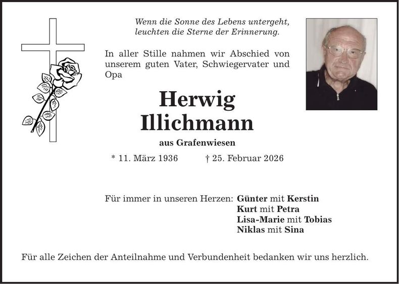 Traueranzeige Herwig Illichmann