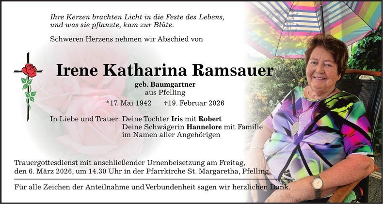 Traueranzeige Irene Ramsauer