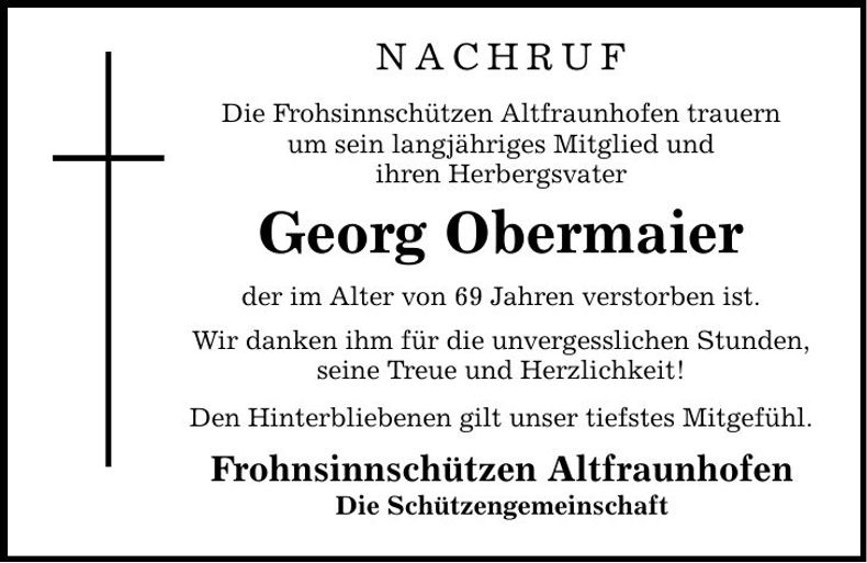 Traueranzeige Georg Obermaier