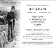 Traueranzeige Alois Keck
