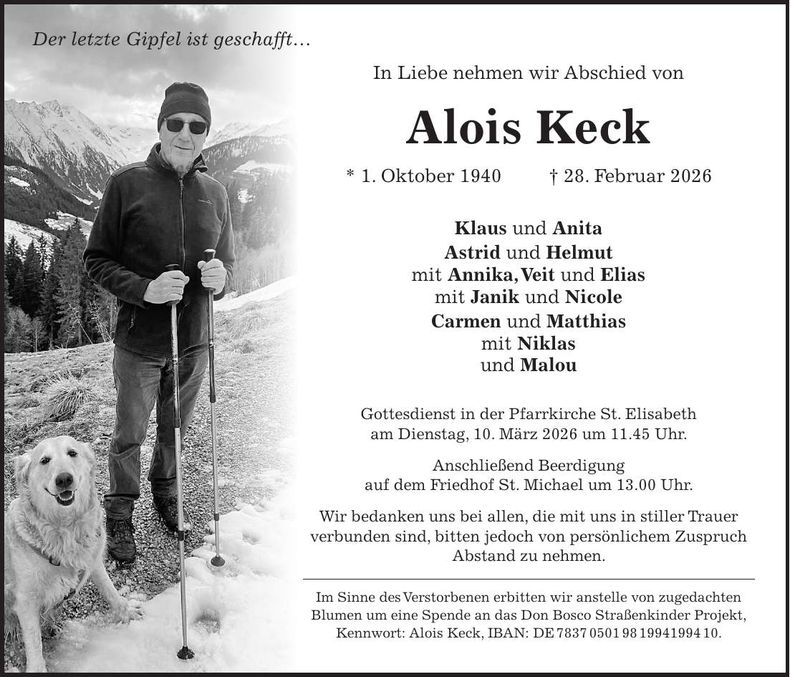 Traueranzeige Alois Keck