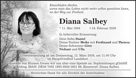 Traueranzeige Diana Salbey