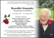 Traueranzeige Benedikt Stammler