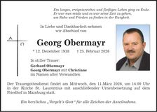 Traueranzeige Georg Obermayr