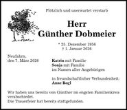 Traueranzeige Günther Dobmeier
