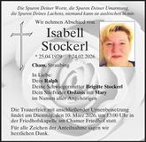 Traueranzeige Isabell Stockerl