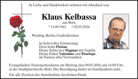 Traueranzeige Klaus Kelbassa