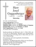 Traueranzeige Josef Guggenberger