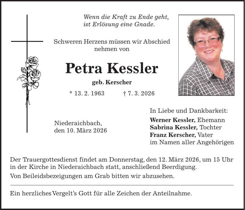 Traueranzeige Petra Kessler