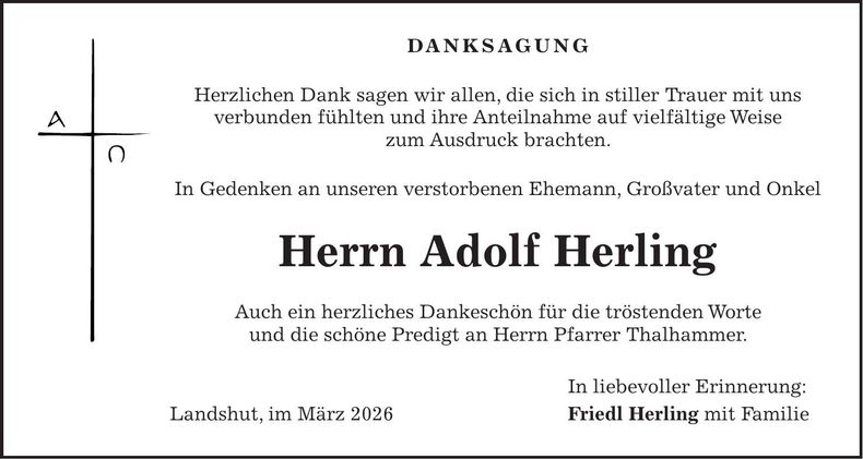 Traueranzeige Adolf Herling
