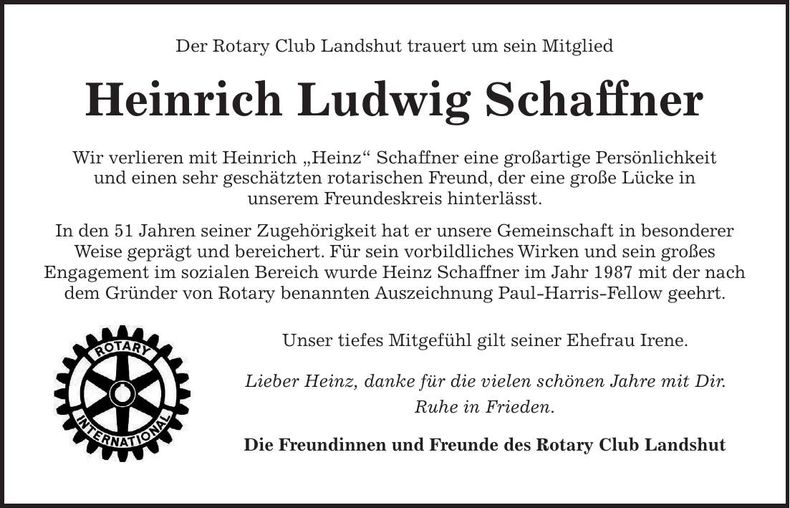 Traueranzeige Bernhard Rockstroh