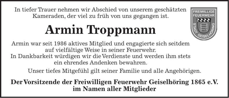 Traueranzeige Phillip Scherf