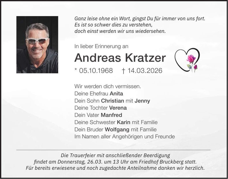 Traueranzeige Andreas Kratzer
