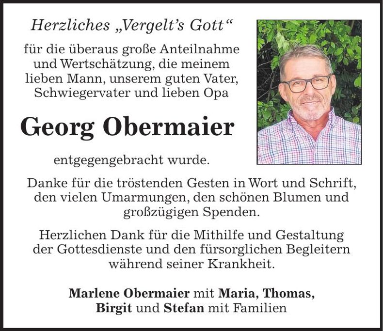 Traueranzeige Georg Obermaier