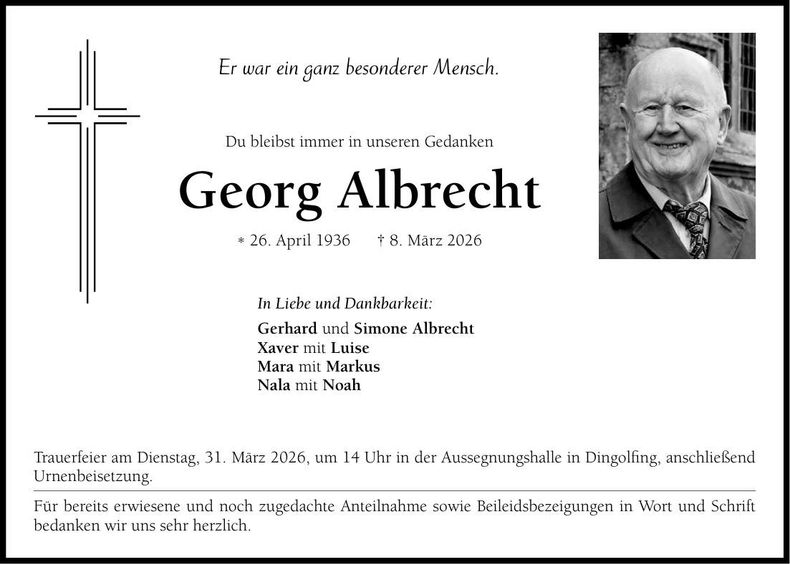 Traueranzeige Georg Albrecht