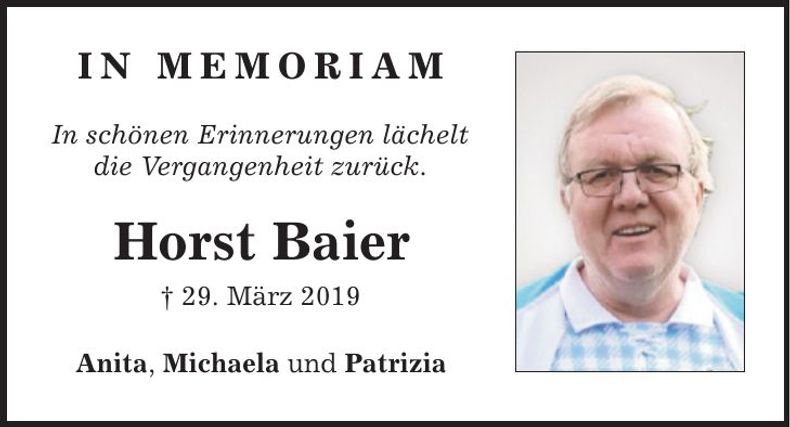 Traueranzeige Horst Baier