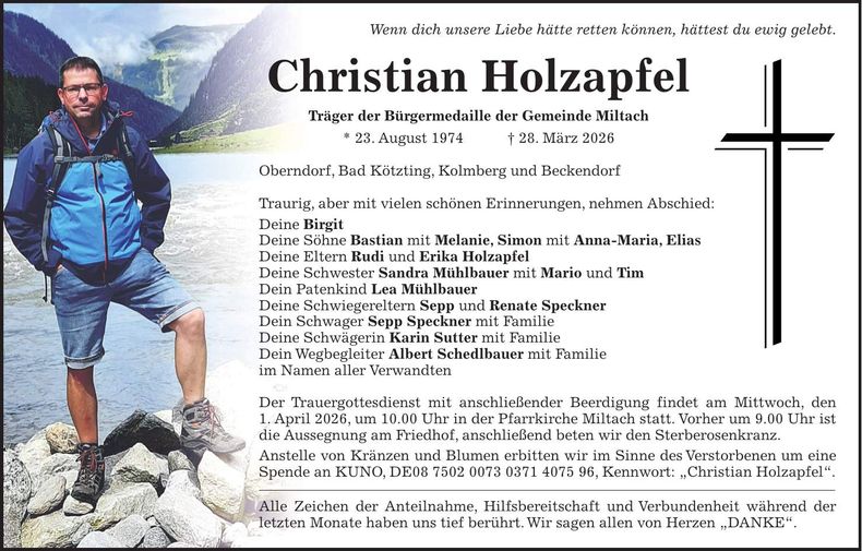 Traueranzeige Christian Holzapfel