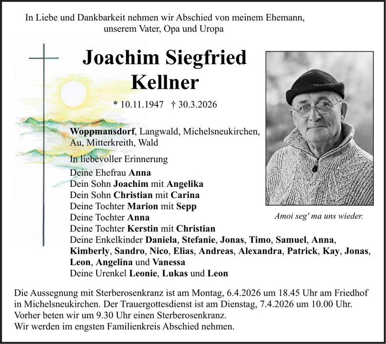 Traueranzeige Joachim Kellner