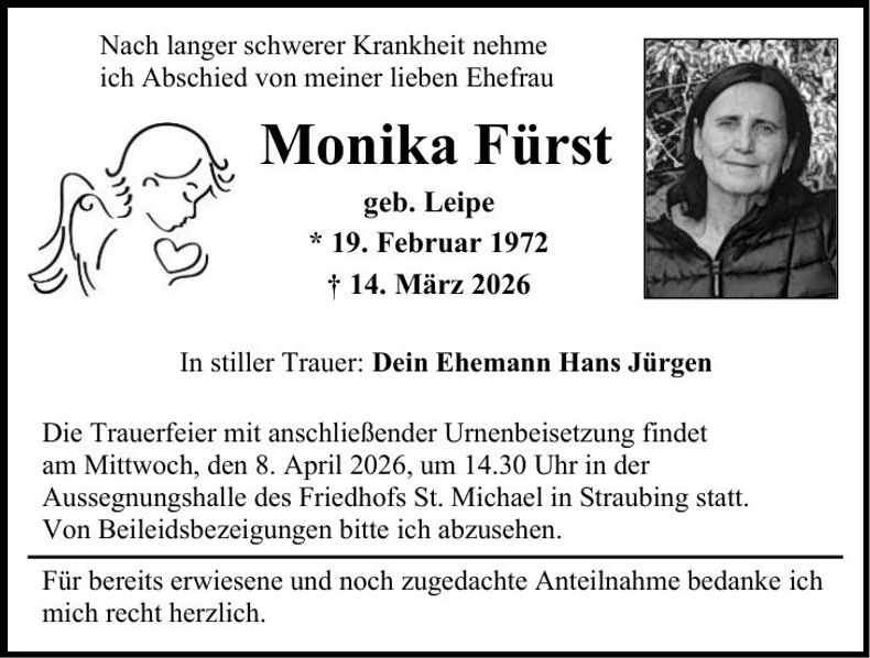 Traueranzeige Fürst Monika