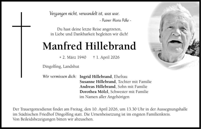 Traueranzeige Manfred Hillebrand