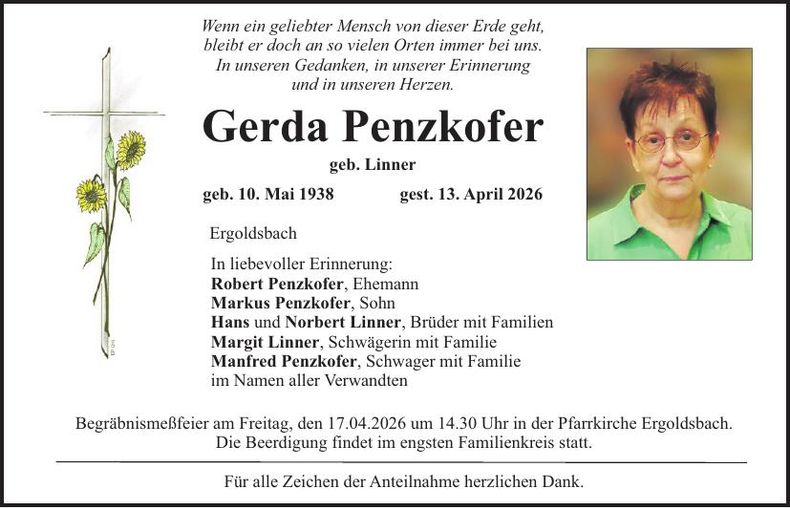 Traueranzeige Gerda  Penzkofer 