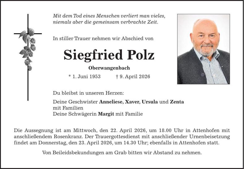 Traueranzeige Siegfried Polz
