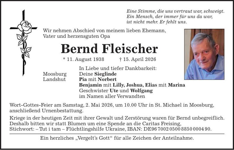 Traueranzeige Bernd Fleischer