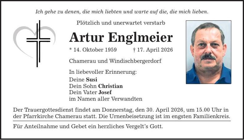 Traueranzeige Artur Englmeier