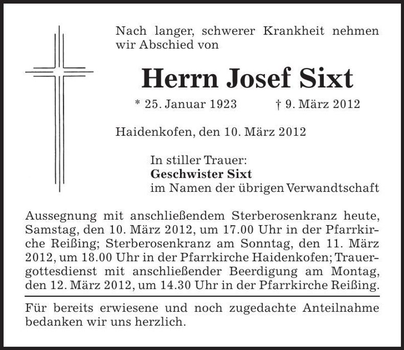 Traueranzeige  