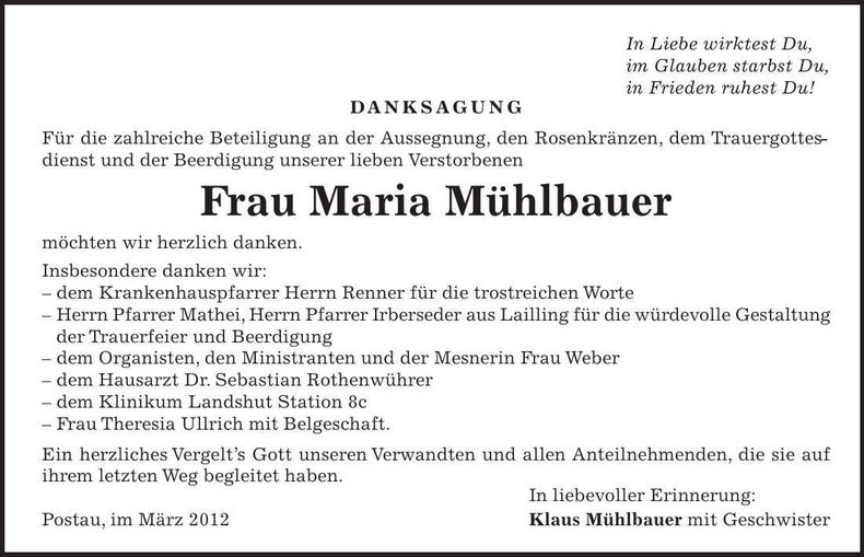 Traueranzeige  